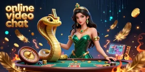Engage in exciting online video chat with a vibrant casino-themed dynamic scene and stunning 3D characters.