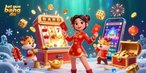 Win exciting ket qua bong da updates in a vibrant, festive casino scene bursting with energy.