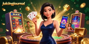Engage in thrilling casino gameplay with juicingjournal's vibrant digital illustration.