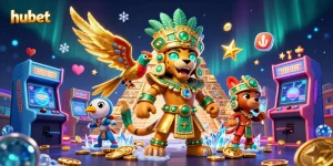 Play exciting games at hubet with a vibrant 3D casino atmosphere and colorful gaming elements.